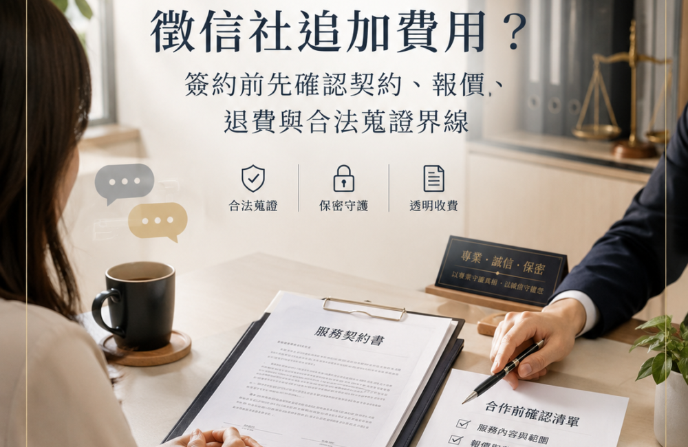 徵信社追加費用7大重點｜徵信社追加費用合法嗎？5大保障揭秘，委託前必知！