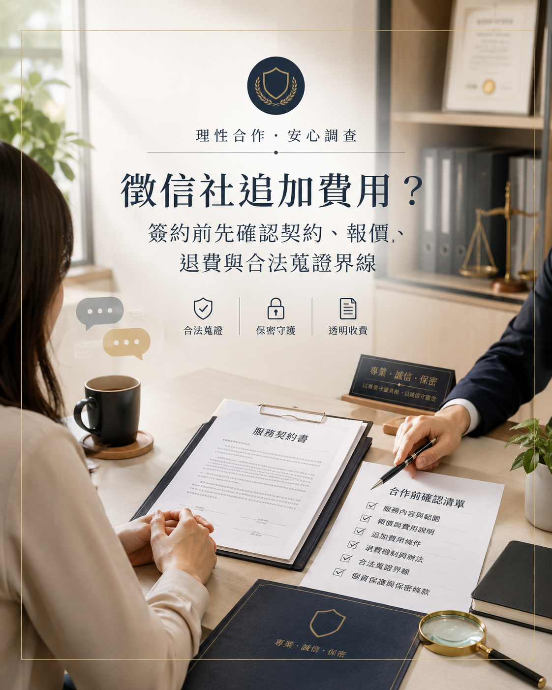 徵信社追加費用7大重點｜徵信社追加費用合法嗎？5大保障揭秘，委託前必知！