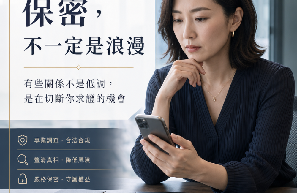 對方一直催你保密，這可能不是浪漫，是風險訊號
